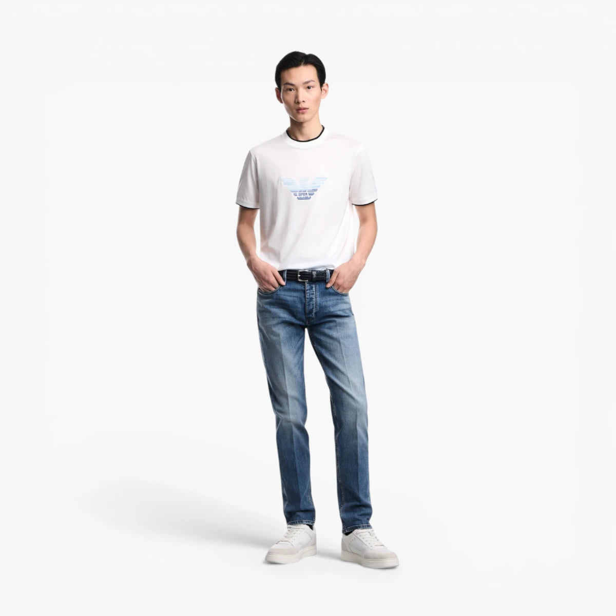 Emporio Armani J75 Slim-Fit Stone-Washed Stretch Denim Jeans | LEVISONS