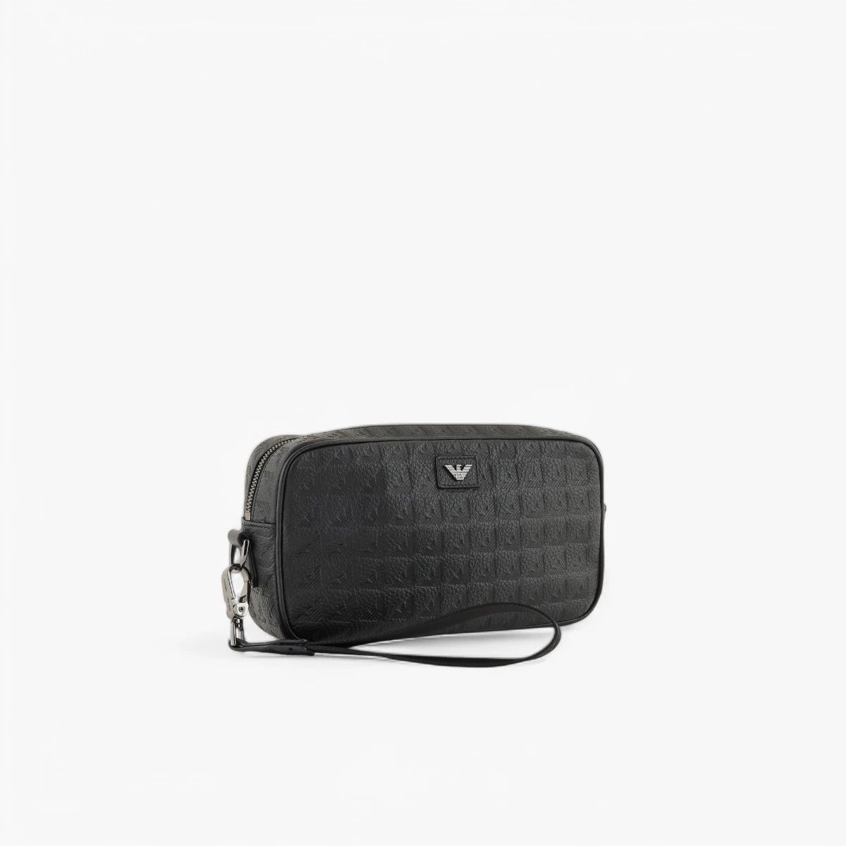 Emporio Armani Embossed All Over Logo Leather Shoulder Bag With Logo Plaque | LEVISONS