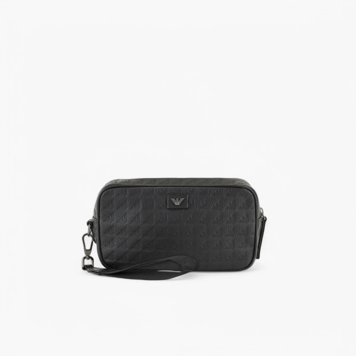 Emporio Armani Embossed All Over Logo Leather Shoulder Bag With Logo Plaque | LEVISONS