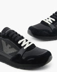 Emporio Armani Mesh Sneakers With Suede Details And Eagle Logo | LEVISONS