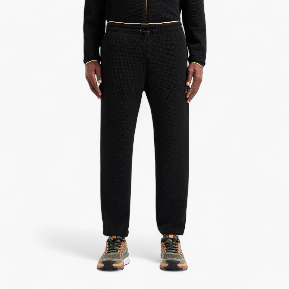 EA7 Gold Label Stretch Jacquard Trousers With Logo Patch | LEVISONS