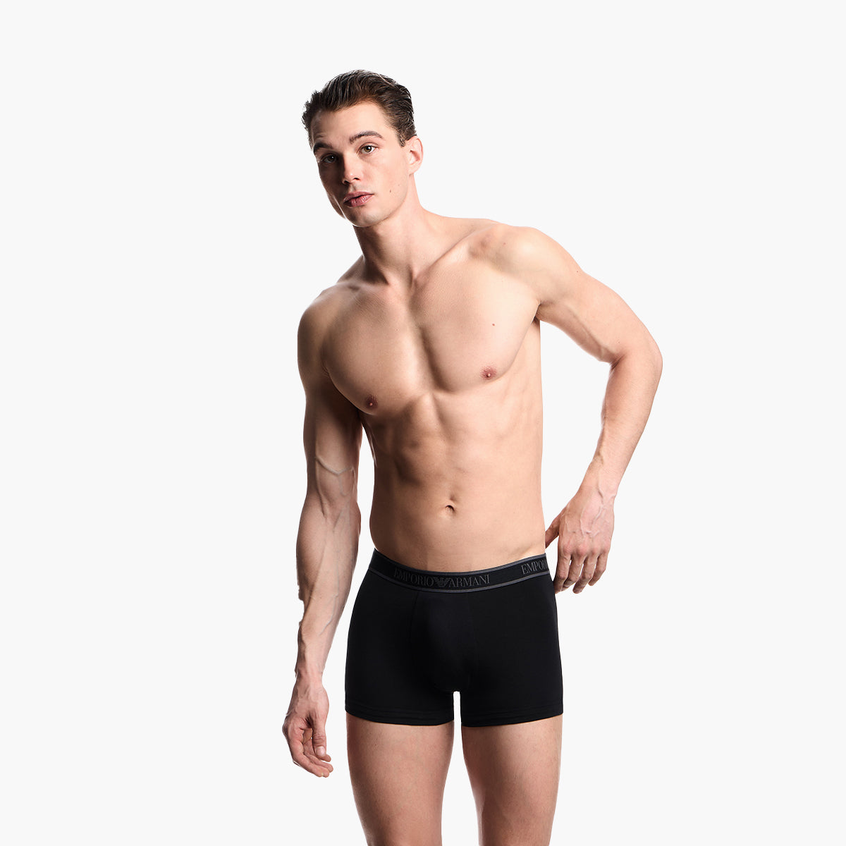 Emporio Armani Three-Pack Boxer Briefs With Core Logo Waistband | LEVISONS