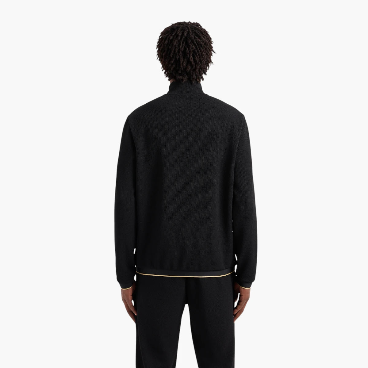 EA7 Gold Label Stretch Jacquard Zip-Up Sweatshirt With Logo Patch | LEVISONS
