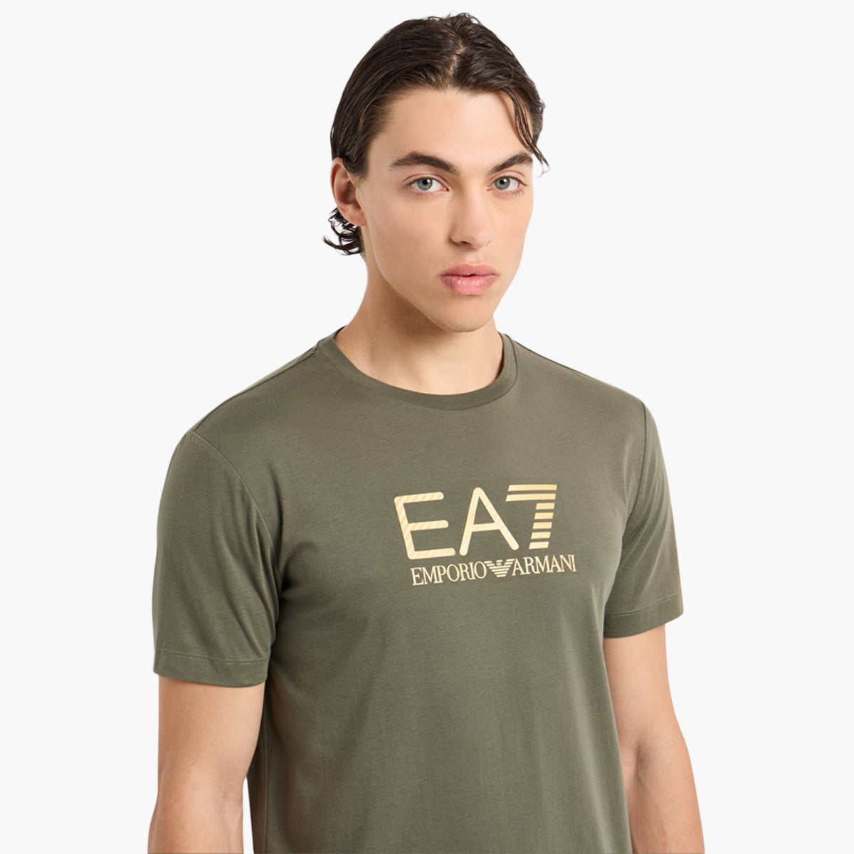 Ea7 Regular Fit Gold Label Cotton Crewneck Short Sleeve T-Shirt | LEVISONS