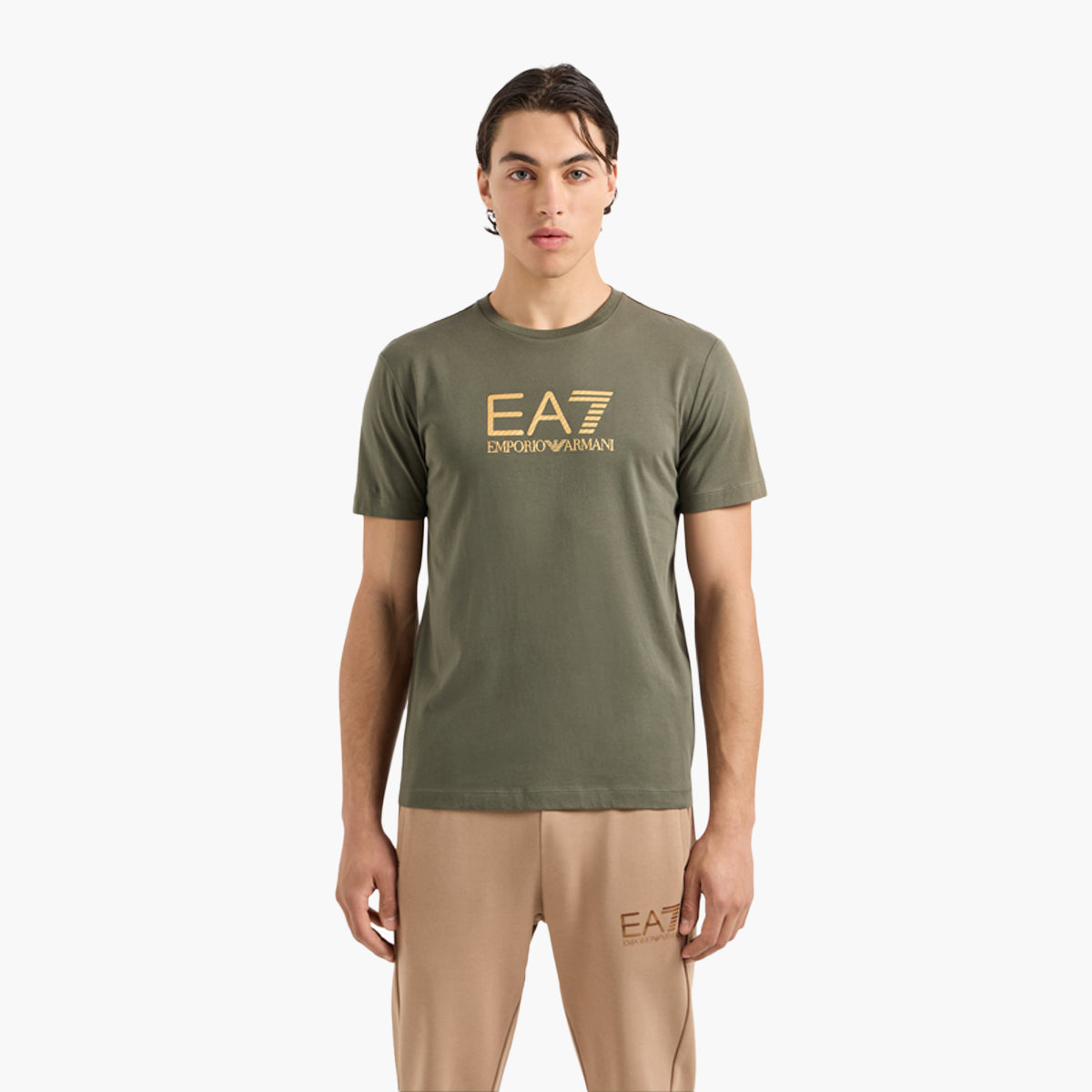 Ea7 Regular Fit Gold Label Cotton Crewneck Short Sleeve T-Shirt | LEVISONS