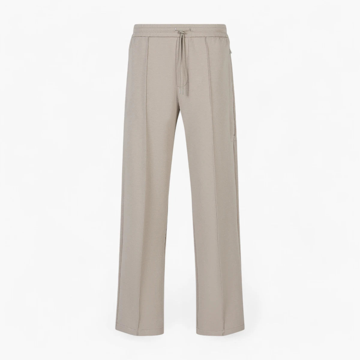 Emporio Armani Cotton Regular Fit Trousers With Decorative Seam | LEVISONS