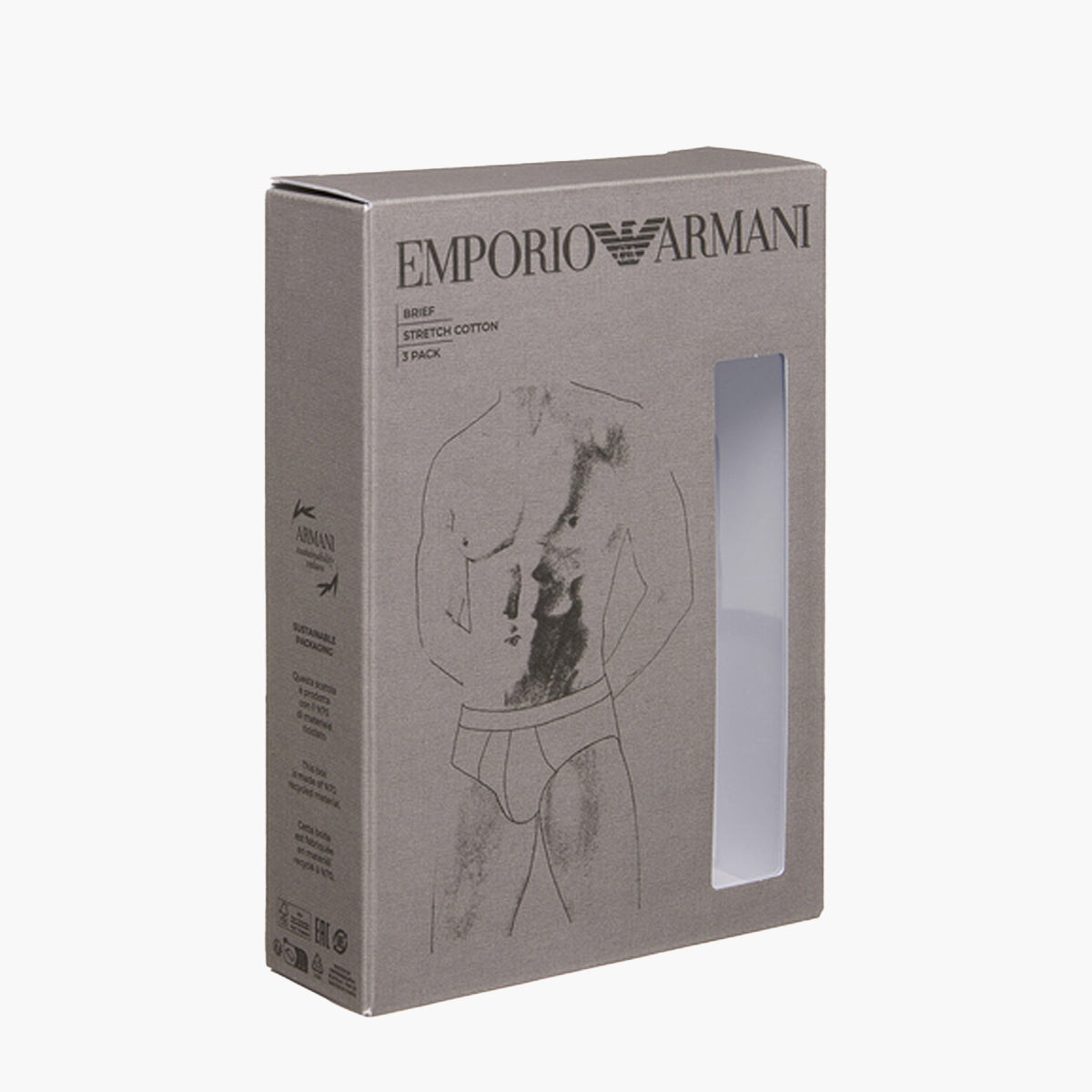 Emporio Armani Three-Pack Boxer Briefs With Core Logo Waistband | LEVISONS