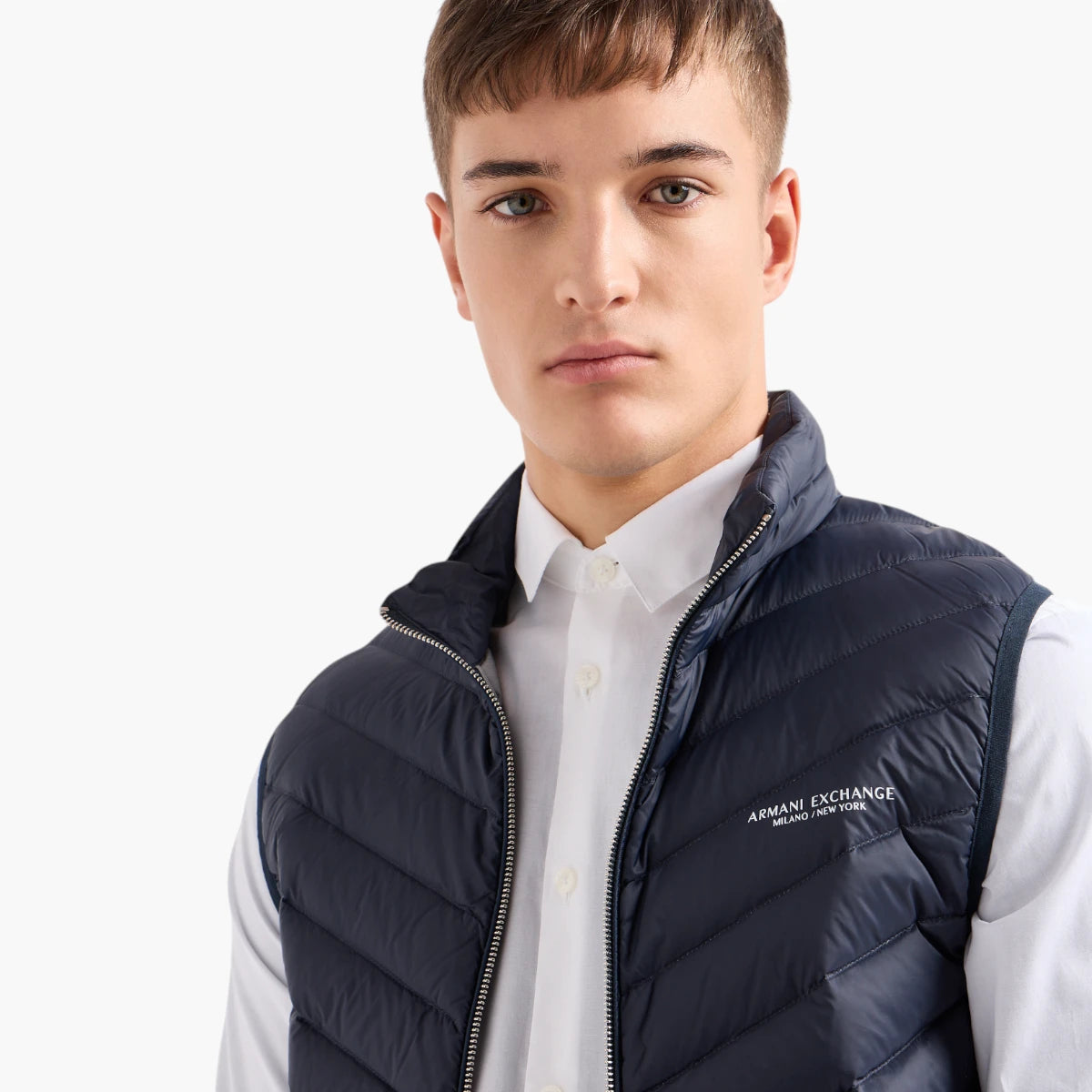 Armani Exchange Milano New York Double Padded Sleeveless Puffer Jacket | LEVISONS