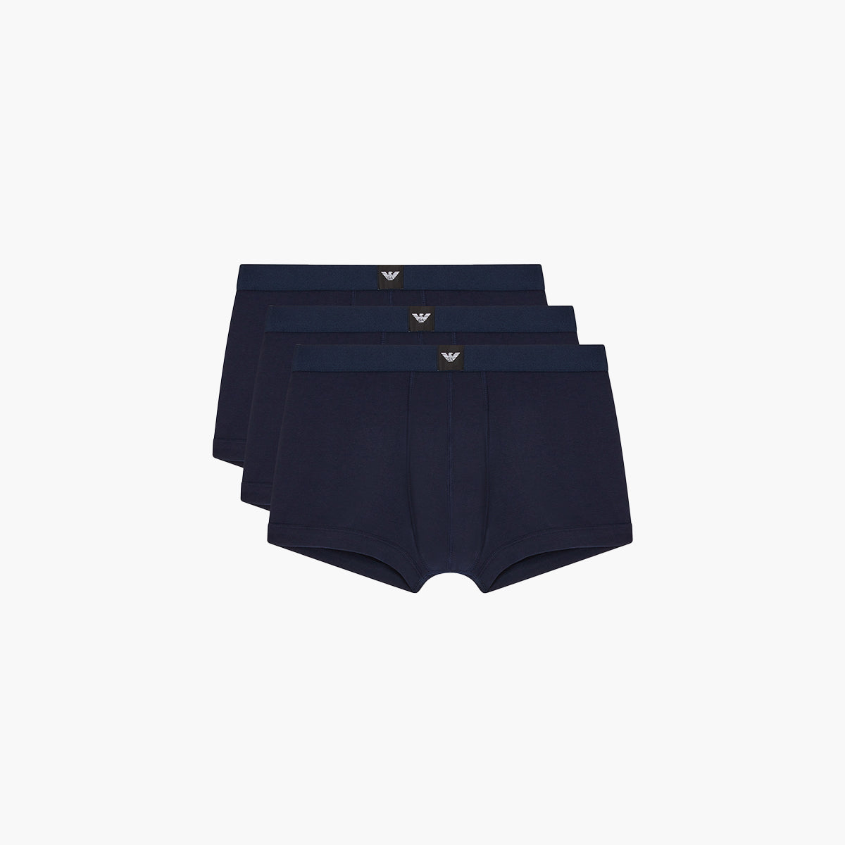 Emporio Armani Three-Pack Boxer Briefs With Eagle Logo Waistband | LEVISONS