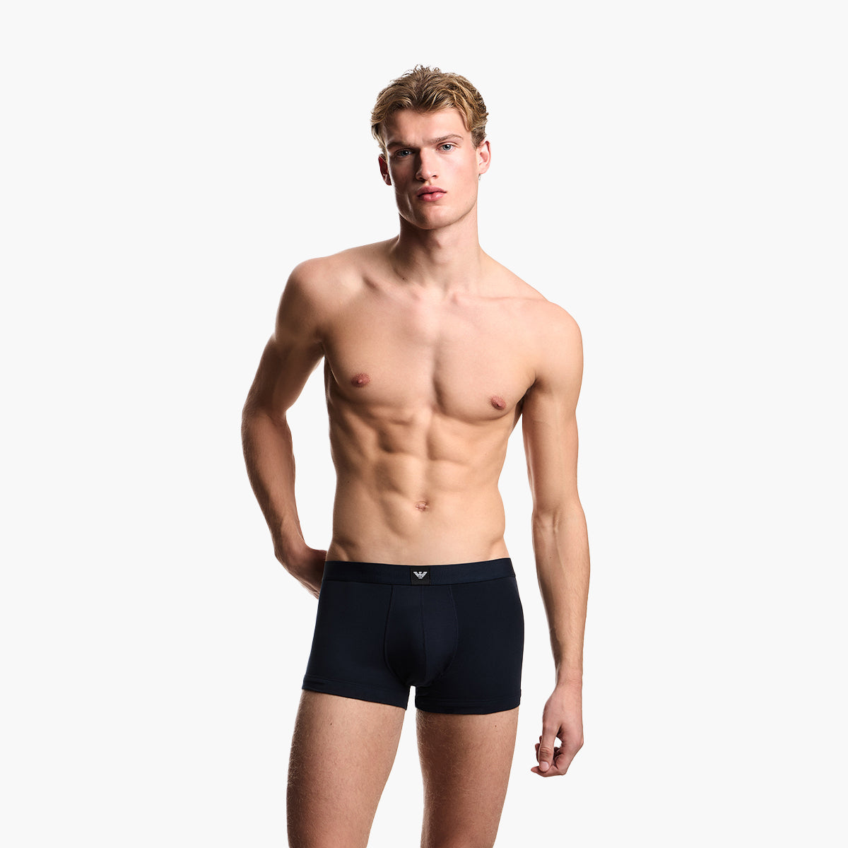 Emporio Armani Three-Pack Boxer Briefs With Eagle Logo Waistband | LEVISONS