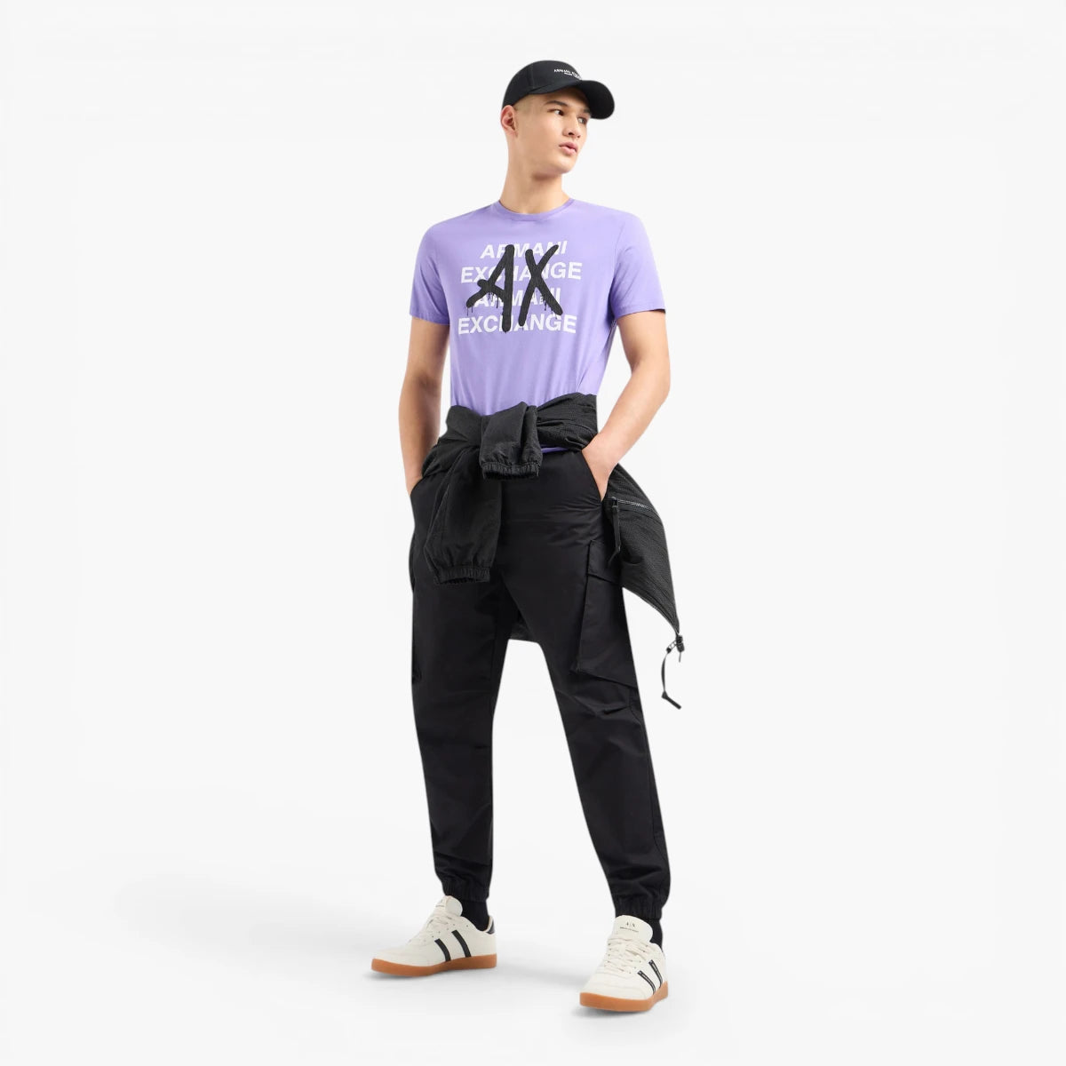 Armani Exchange Regualr Fit Cotton Crewneck T-Shirt With Bold Central Branding | LEVISONS