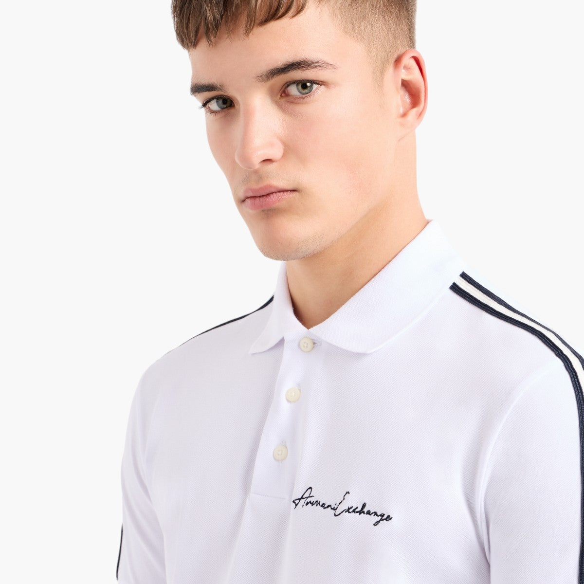 Armani Exchange Signature Logo Regular Fit Piqué Polo Shirt | LEVISONS