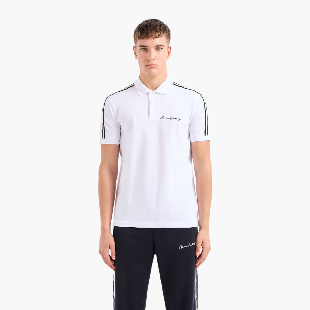 Armani Exchange Signature Logo Regular Fit Piqué Polo Shirt | LEVISONS