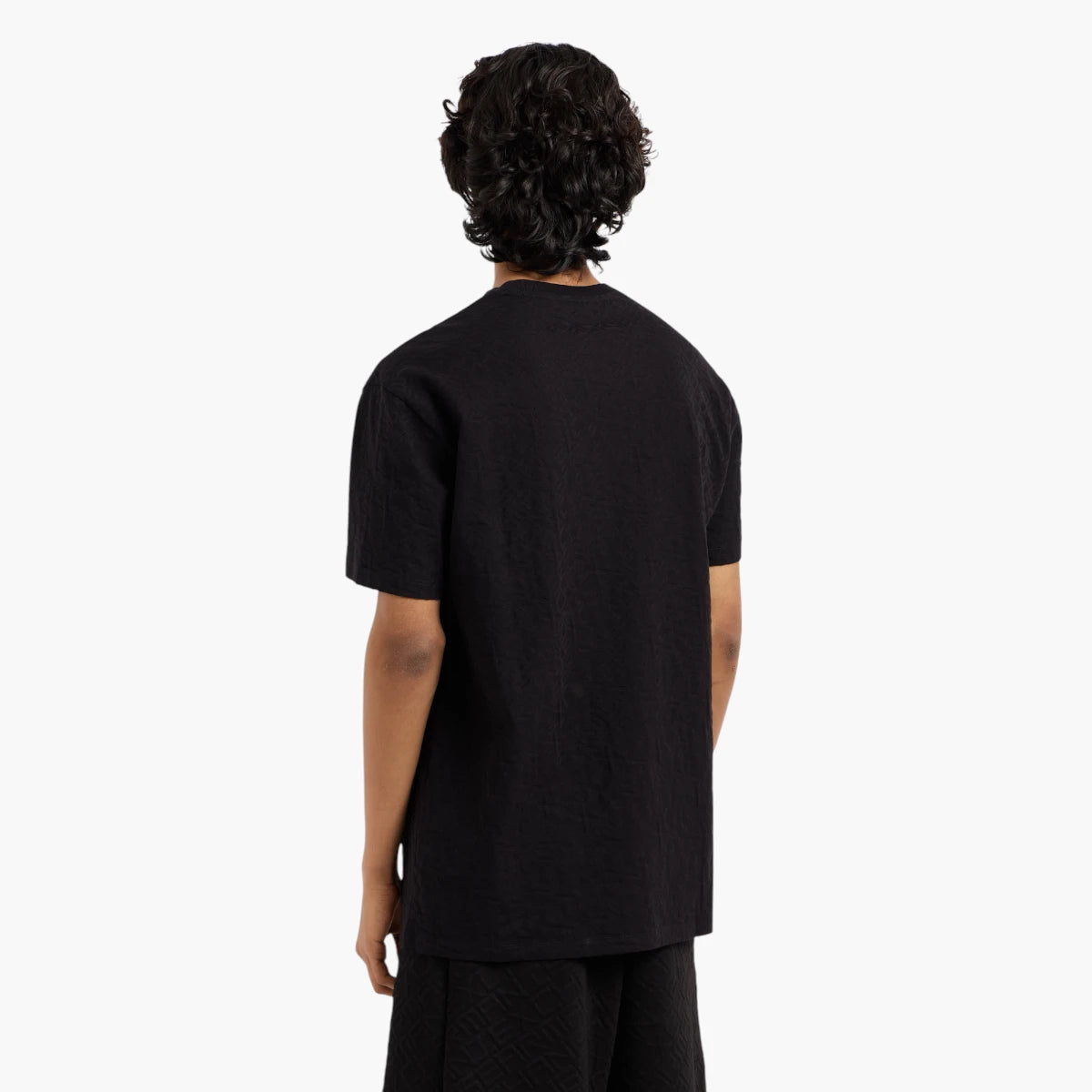 Armani Exchange Regular Fit Tone-On-Tone All Over Logo Mercerised Cotton Crewneck T-Shirt | LEVISONS
