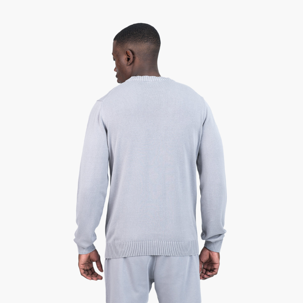 Hugo Blue Knitted-Cotton Sweater With Blue Logo Label | LEVISONS
