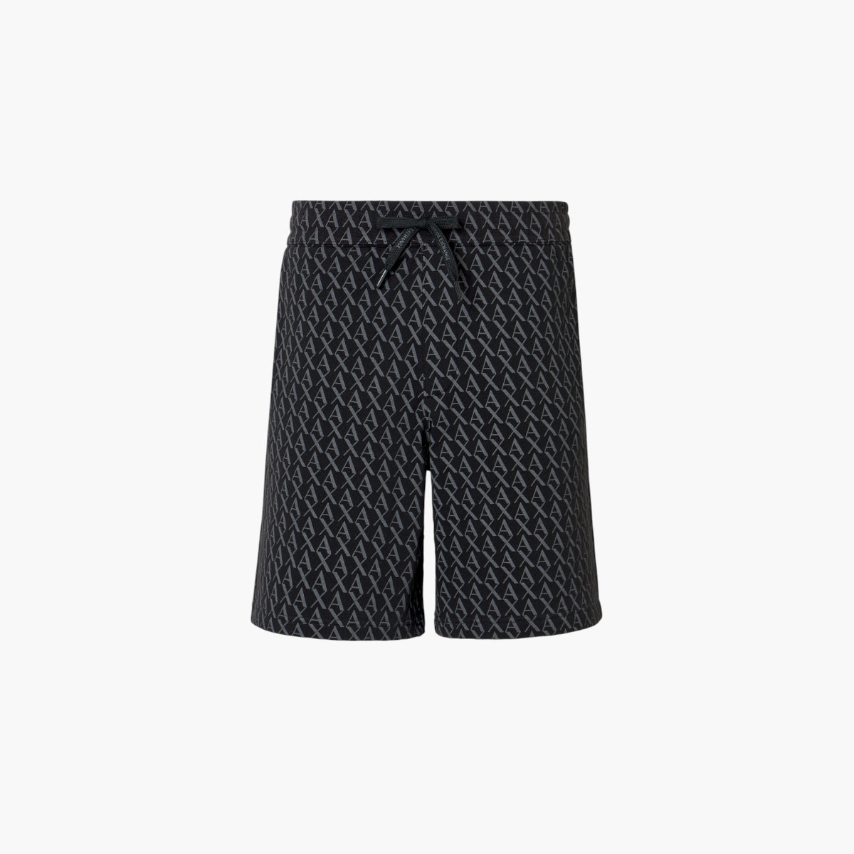 Armani Exchange All Over Logo Cotton Shorts With Elasticated Waistband And Customised Drawstrings | LEVISONS