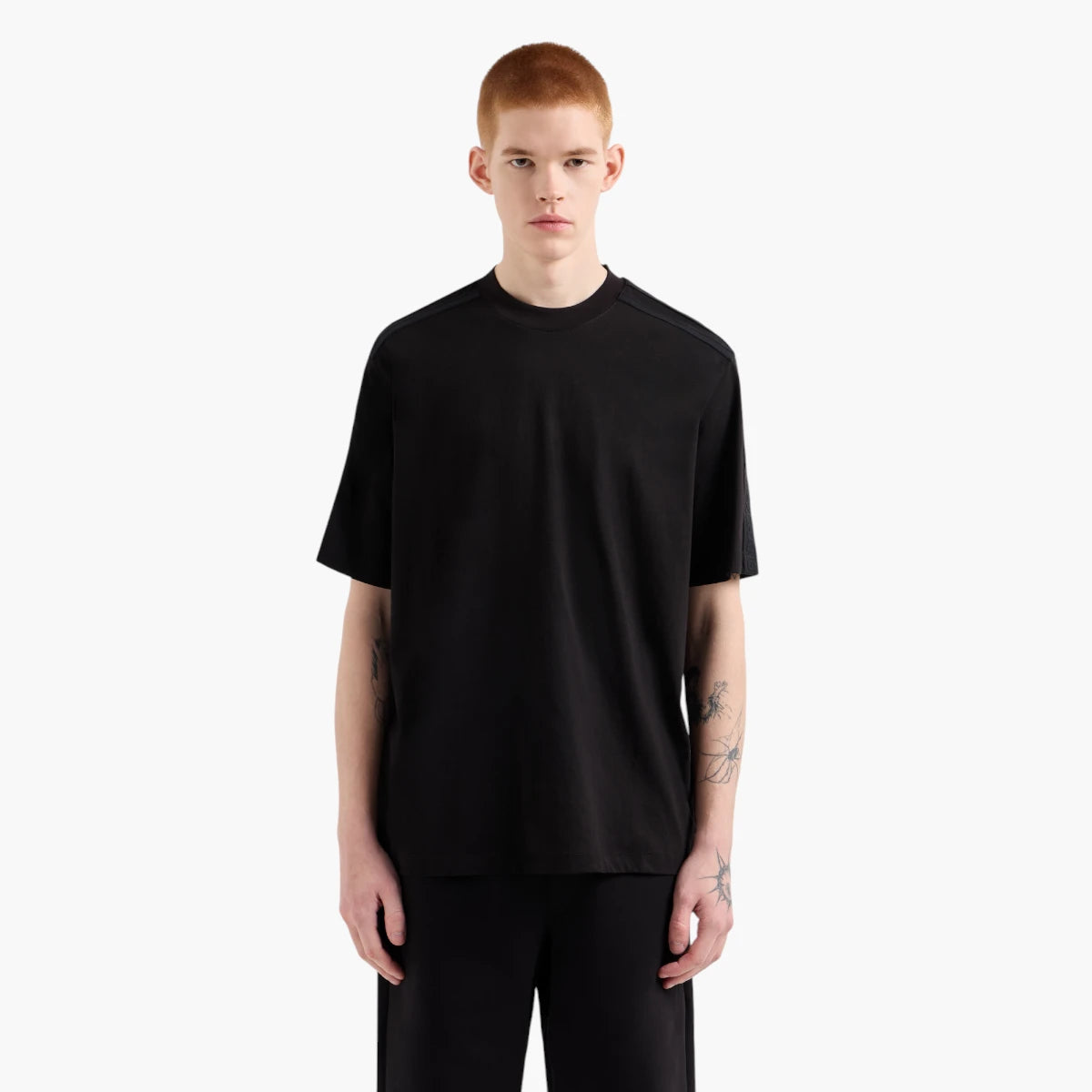 Armani Exchange Regular Fit Cotton Crewneck T-Shirt With Contrasting Logo Tape | LEVISONS