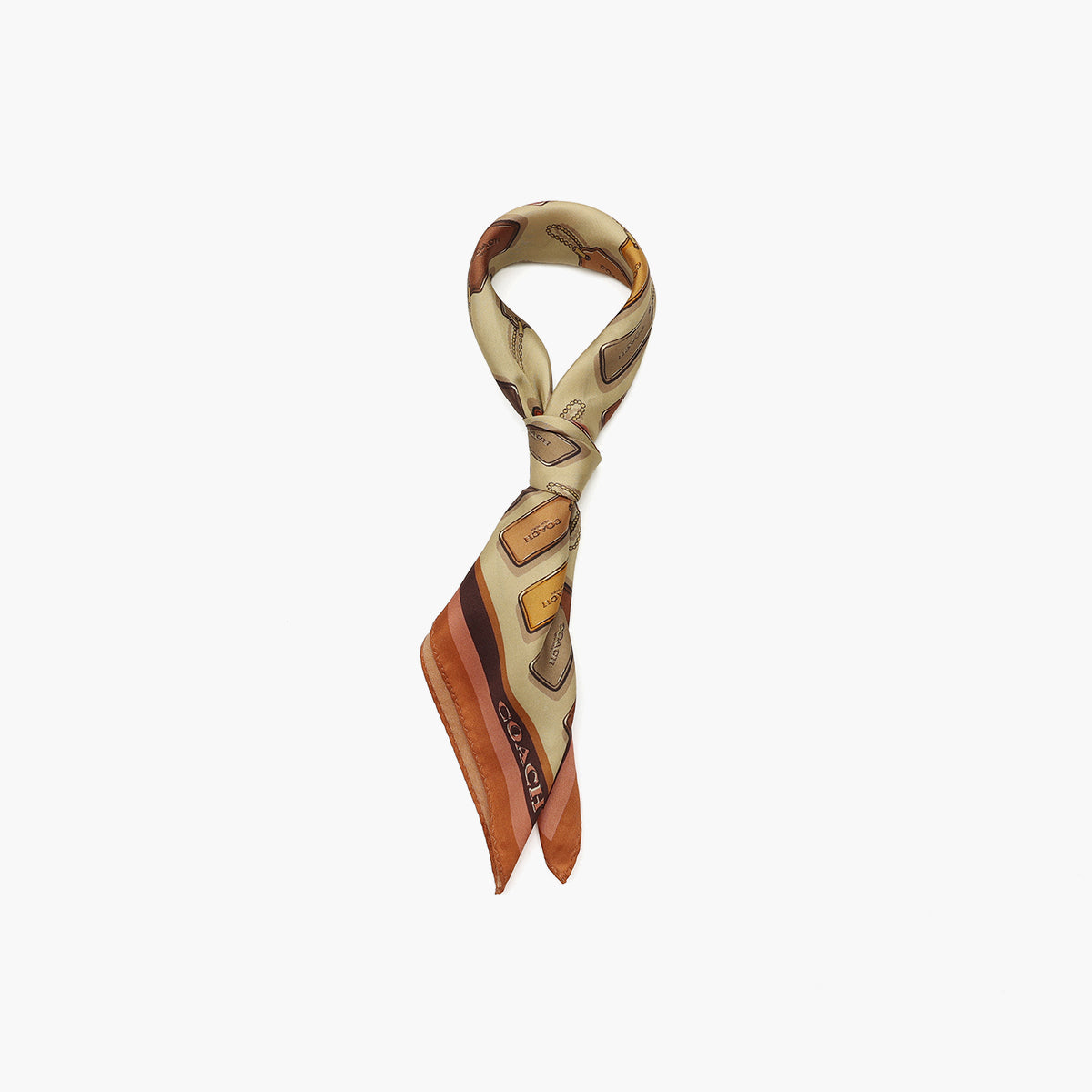 Coach Leather Hang Tag Printed Silk Bandana | LEVISONS