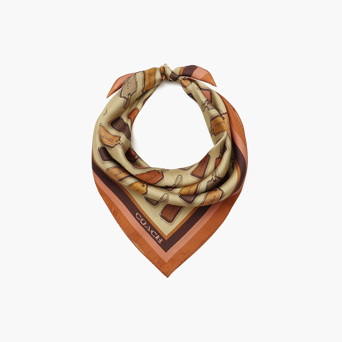 Coach Leather Hang Tag Printed Silk Bandana | LEVISONS