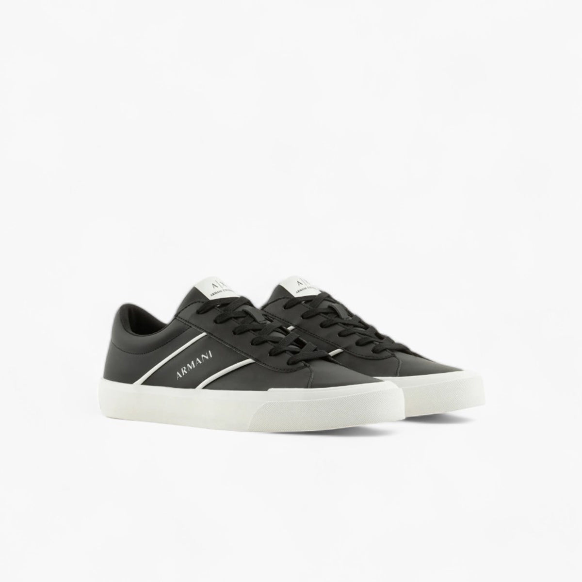 Armani Exchange Coated Sneakers With Contrasting Brand Logo | LEVISONS