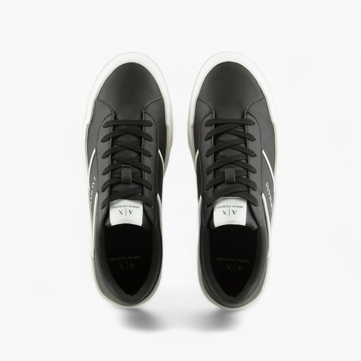 Armani Exchange Coated Sneakers With Contrasting Brand Logo | LEVISONS