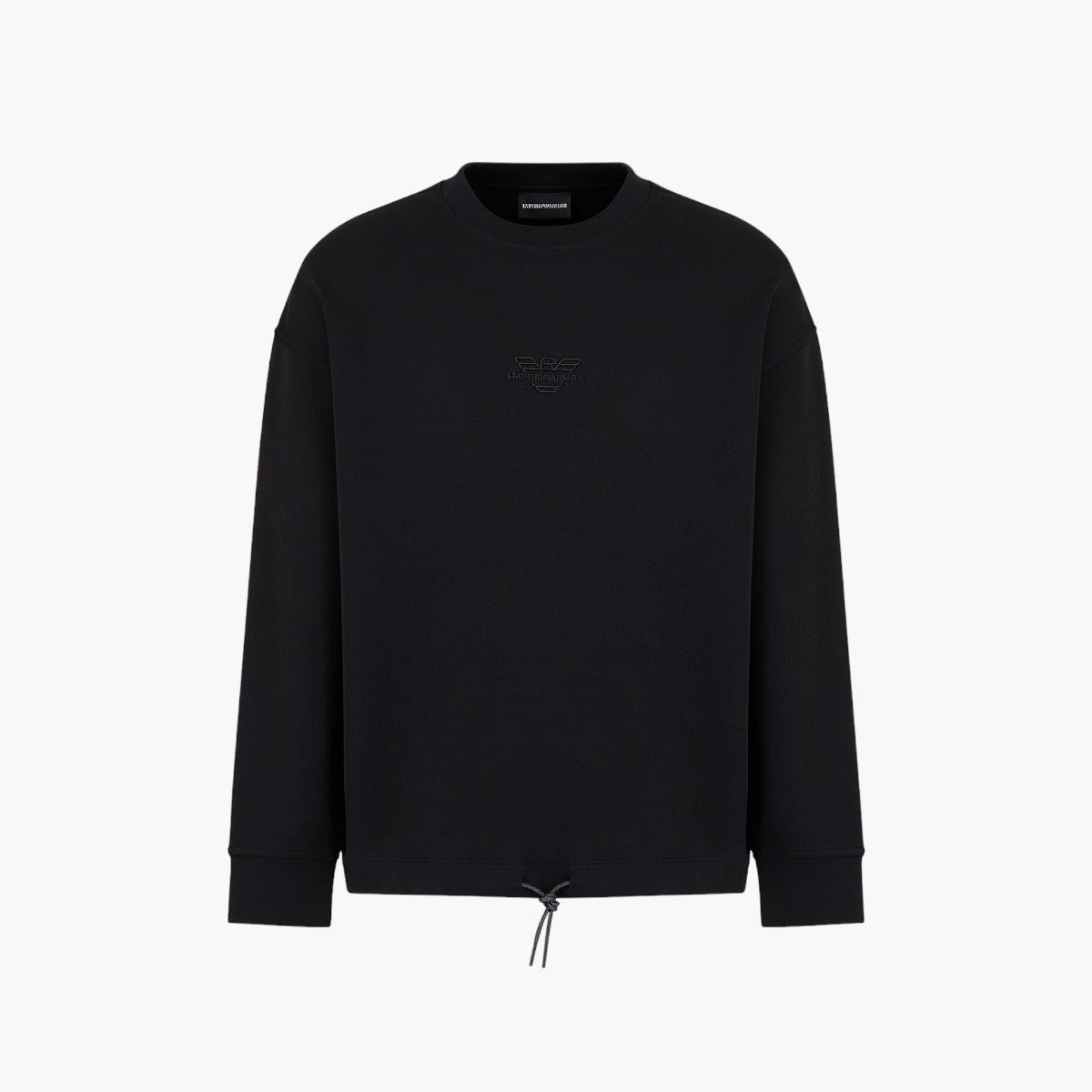 Emporio Armani Regular Fit Crewneck Sweatshirt With Micro Embossed Logo | LEVISONS