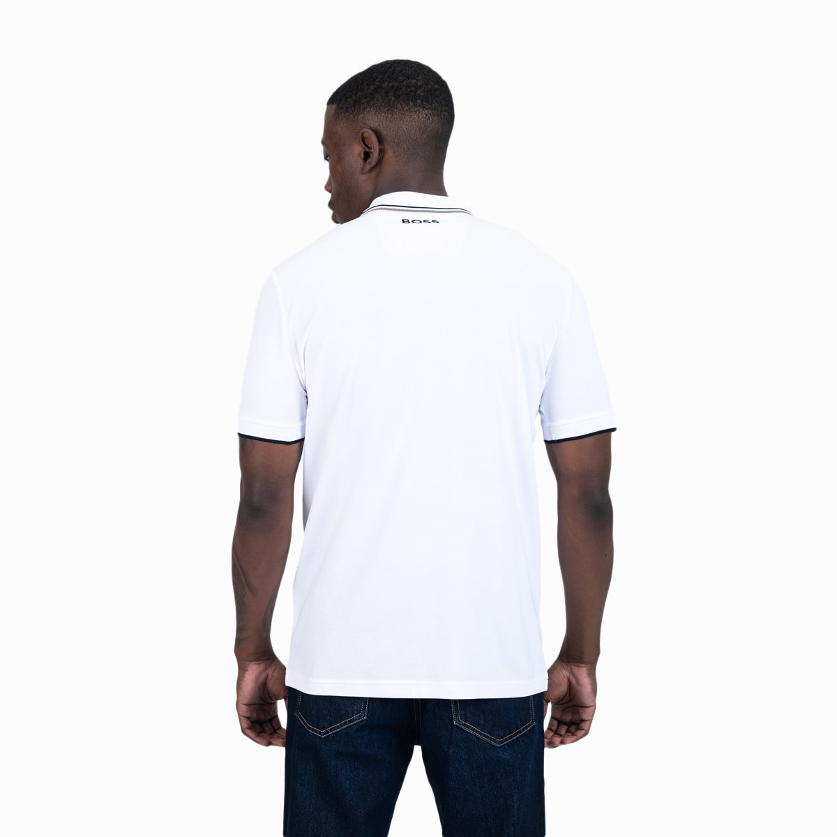 BOSS Green Cotton-Blend Polo Shirt With Contrast Logos | LEVISONS