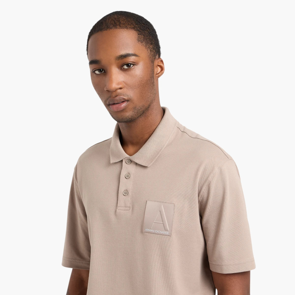 Armani Exchange Regualr Fit Cotton A Line Polo Shirt With Logo Patch | LEVISONS