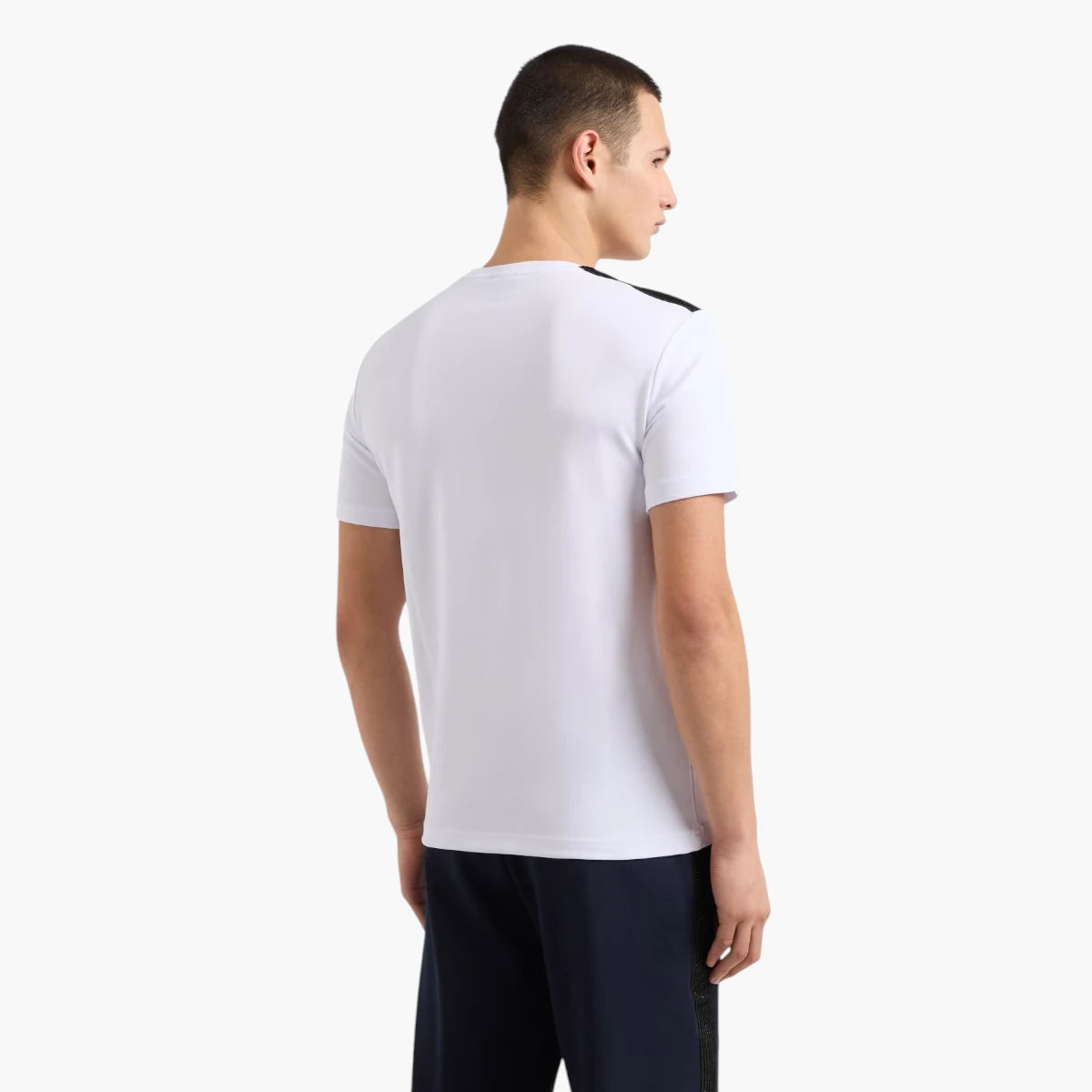 EA7 Gold Label Slim Fit Cotton Crewneck T-Shirt With Shoulder Detailing | LEVISONS