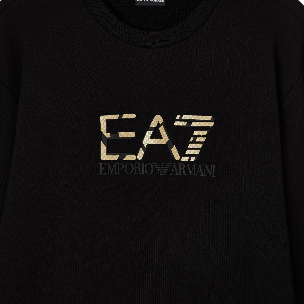 EA7 Premium Label Cotton Crewneck Sweatshirt | LEVISONS