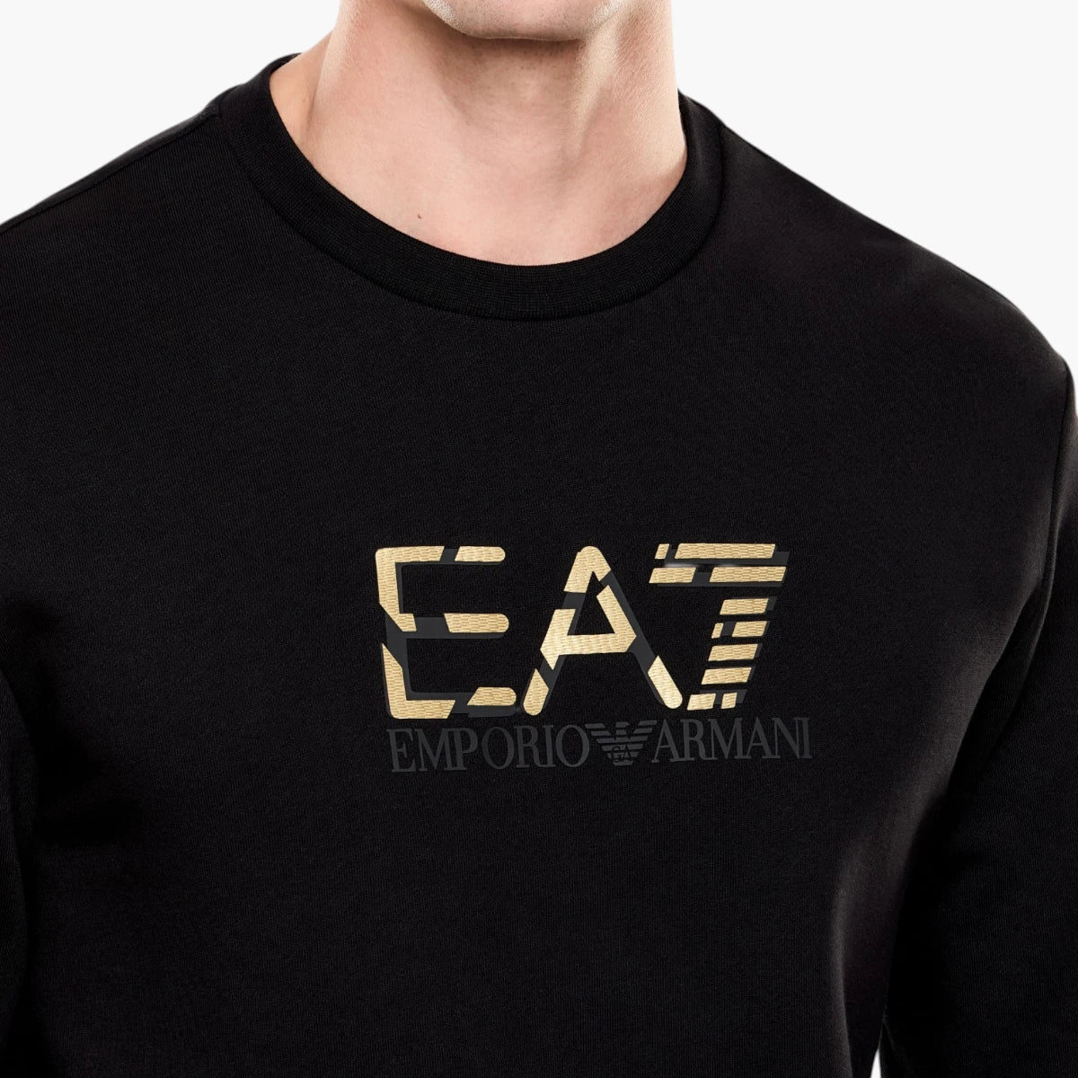 EA7 Premium Label Cotton Crewneck Sweatshirt | LEVISONS