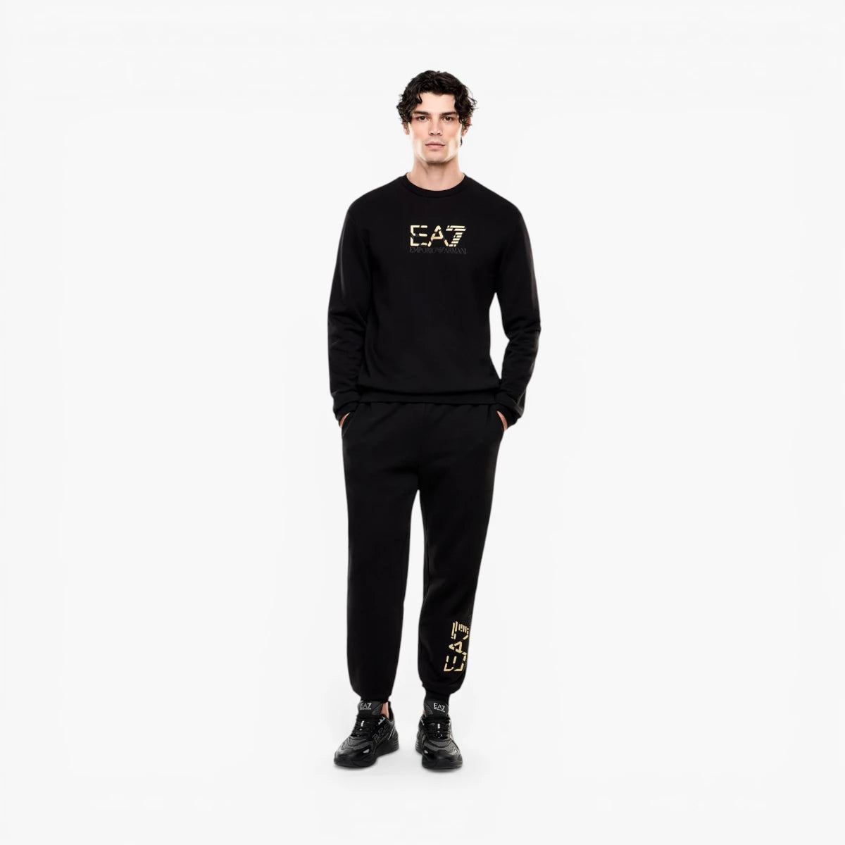EA7 Premium Label Cotton Crewneck Sweatshirt | LEVISONS