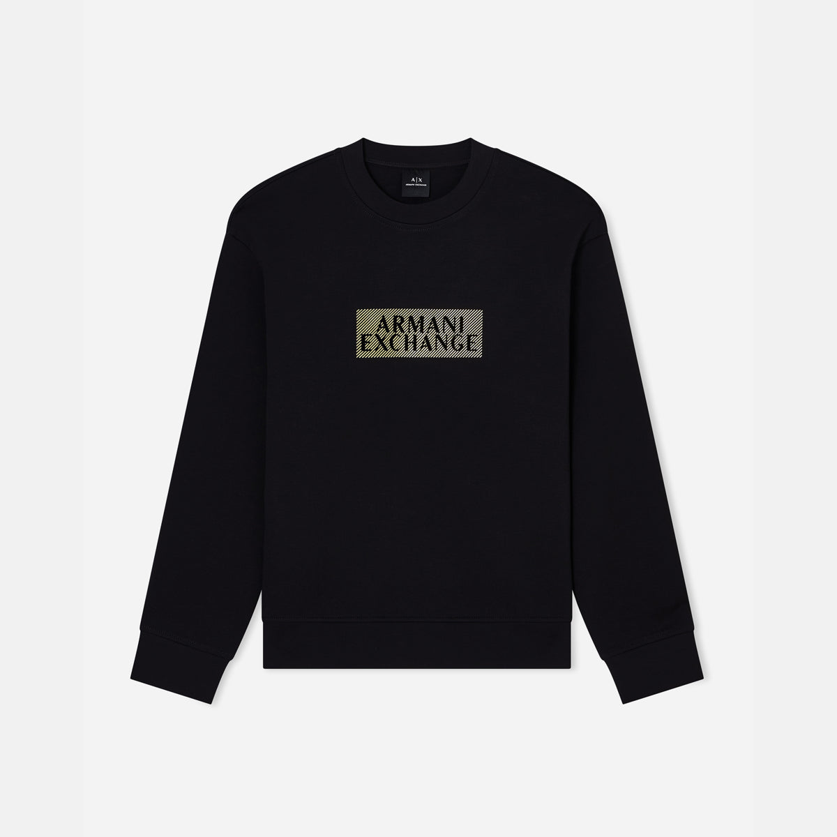 Armani Exchange Regular Fit Cotton Crewneck Sweatshirt With Central Gold Branding | LEVISONS