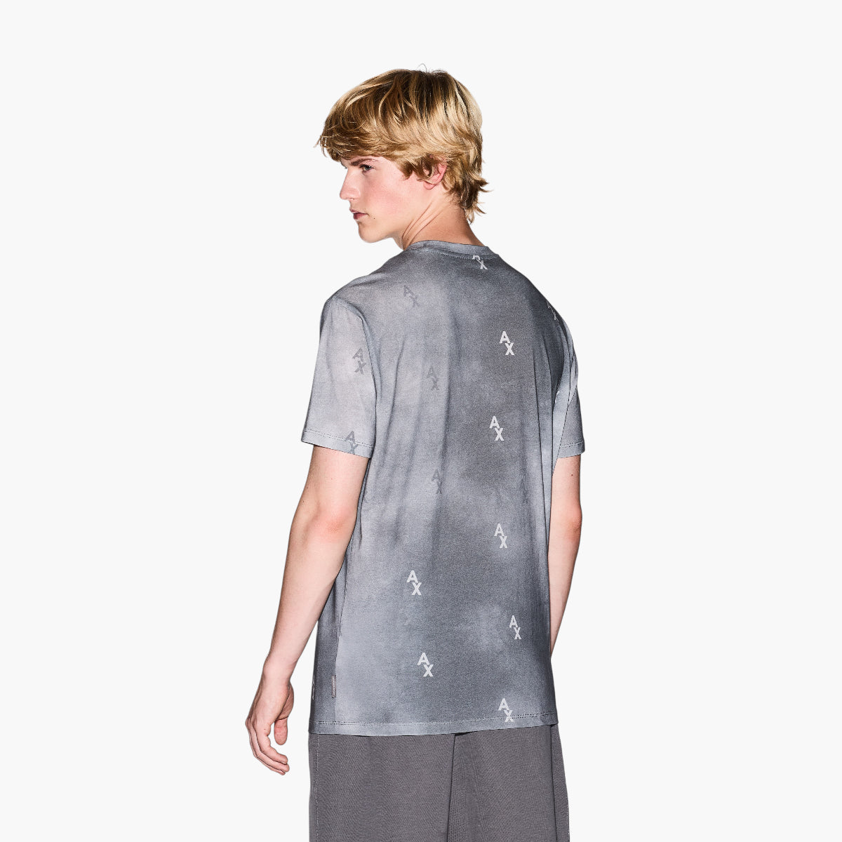 Armani Exchange Regular Fit All Over Logo Cotton Crewneck T-Shirt With Gradient Print | LEVISONS