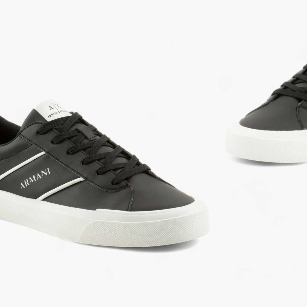 Armani Exchange Coated Sneakers With Contrasting Brand Logo | LEVISONS