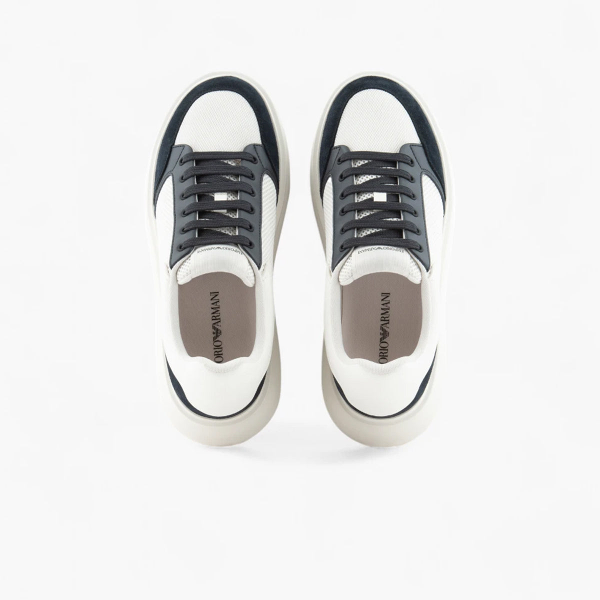 Emporio Armani Sneakers With Leather Accents | LEVISONS