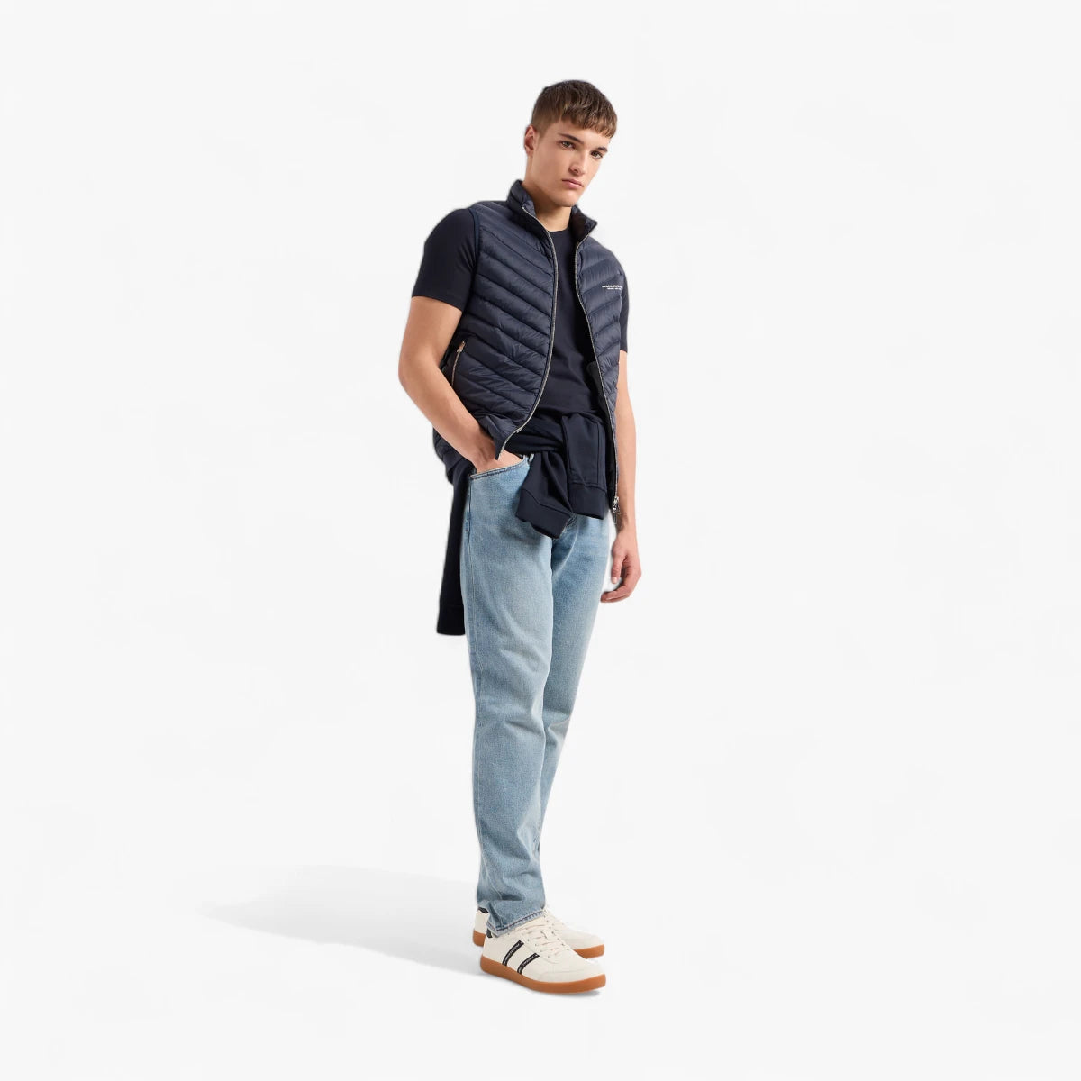 Armani Exchange Slim Fit Cotton Crewneck T-Shirt With Sublte Tone-On-Tone Logo | LEVISONS