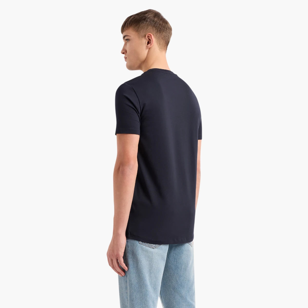 Armani Exchange Slim Fit Cotton Crewneck T-Shirt With Sublte Tone-On-Tone Logo | LEVISONS
