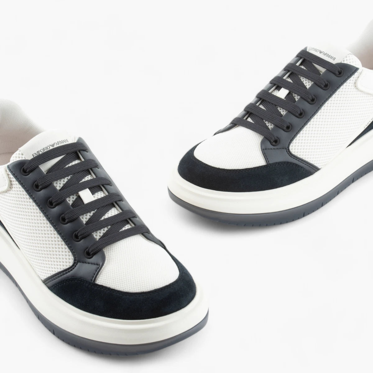 Emporio Armani Sneakers With Leather Accents | LEVISONS