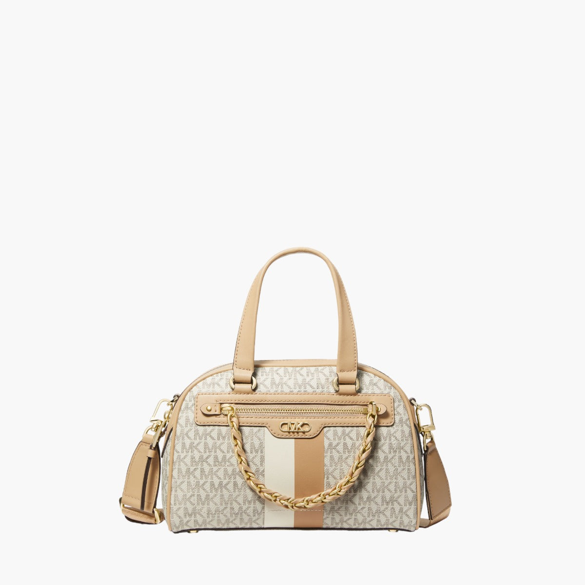 Michael Kors Williamsburg Small Logo Stripe Satchel | LEVISONS