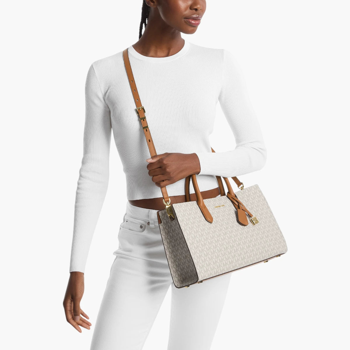 Michael Kors Scarlett Medium Signature Logo Satchel | LEVISONS