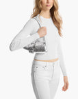 Michael Kors Colby Small Crackled Metallic Leather Convertible Clutch | LEVISONS