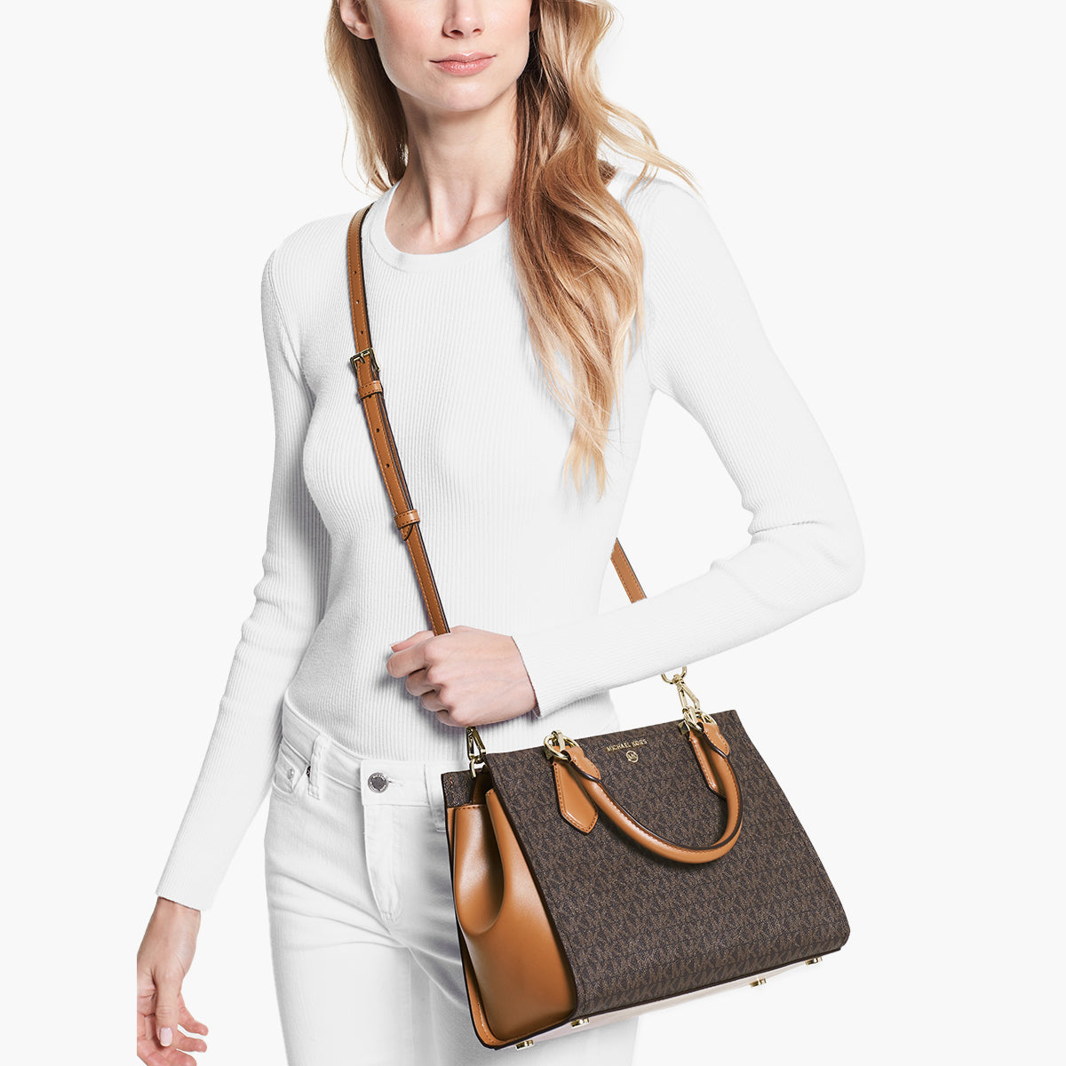 Michael Kors Marilyn Medium Logo Satchel | LEVISONS