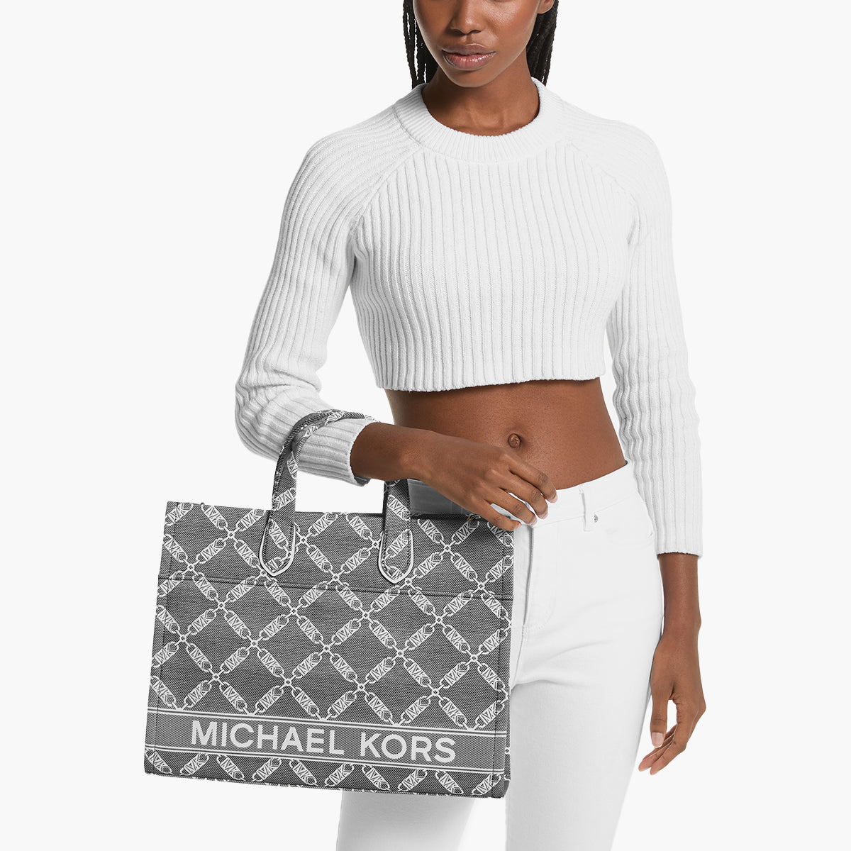 Michael Kors Gigi Large Empire Logo Jacquard Tote Bag | LEVISONS