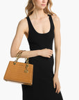 Michael Kors Cynthia Small Crocodile Embossed Leather Satchel | LEVISONS