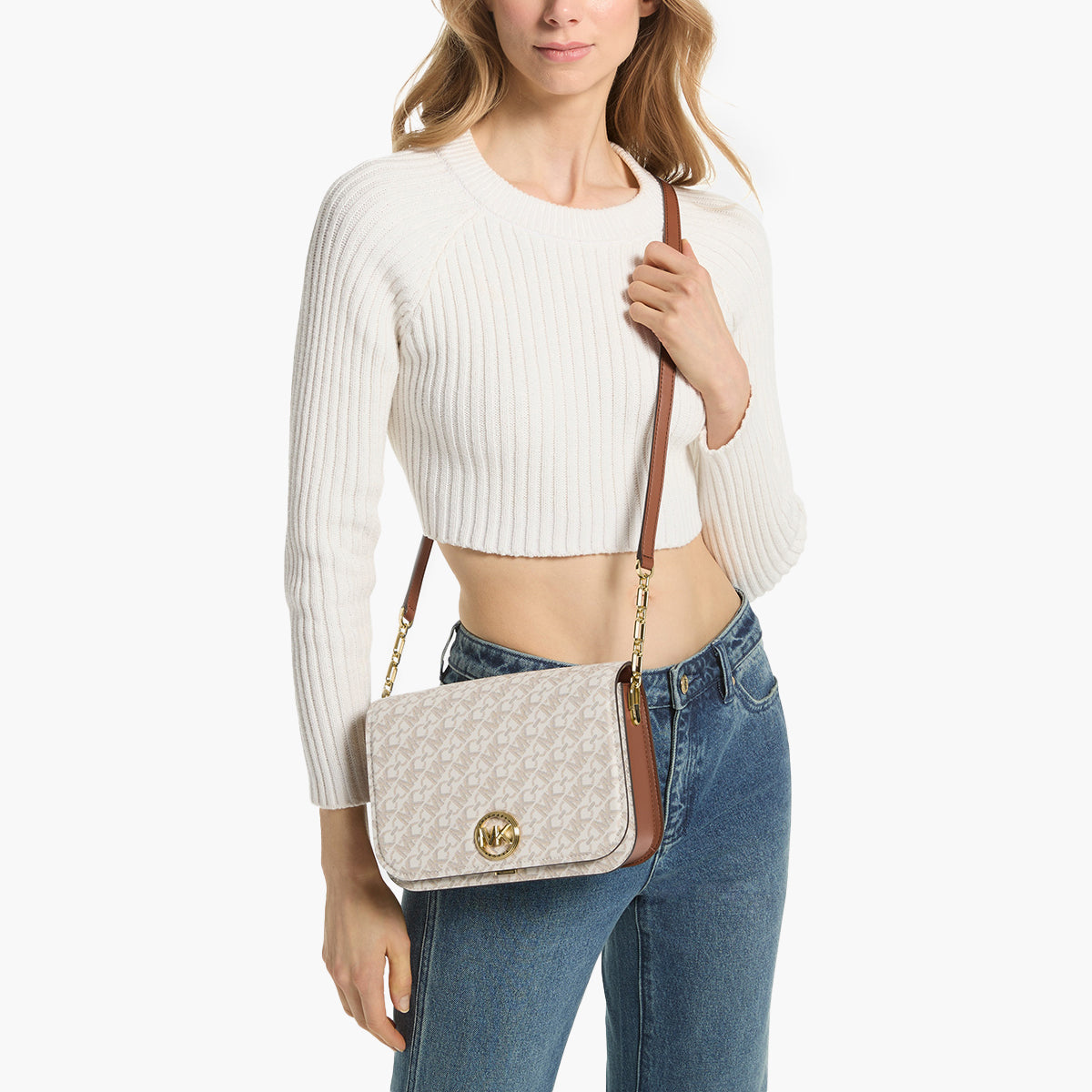 Michael Kors Delancey Medium Empire Signature Logo Messenger Bag | LEVISONS