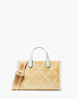 Michael Kors Gigi Small Empire Logo Jacquard Straw Messenger Bag | LEVISONS