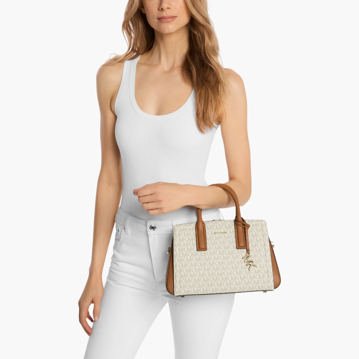 Michael Kors Laila Small Signature Logo Satchel | LEVISONS