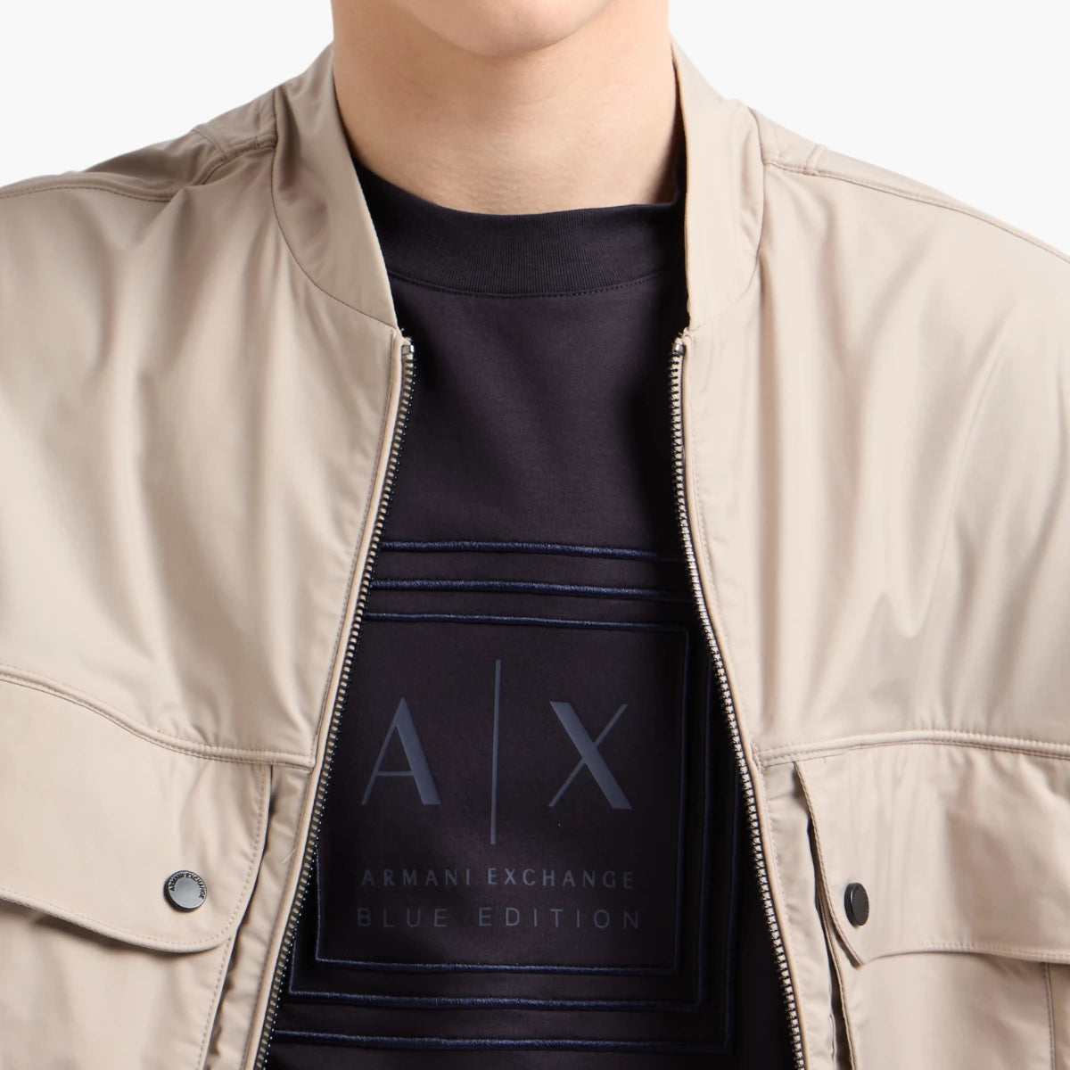 Armani Exchange Blue Edition Regular Fit Mercerised Cotton T-Shirt Withtone-On-Tone Branding | LEVISONS