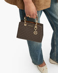 Michael Kors Cynthia Extra Small Signature Logo Satchel | LEVISONS